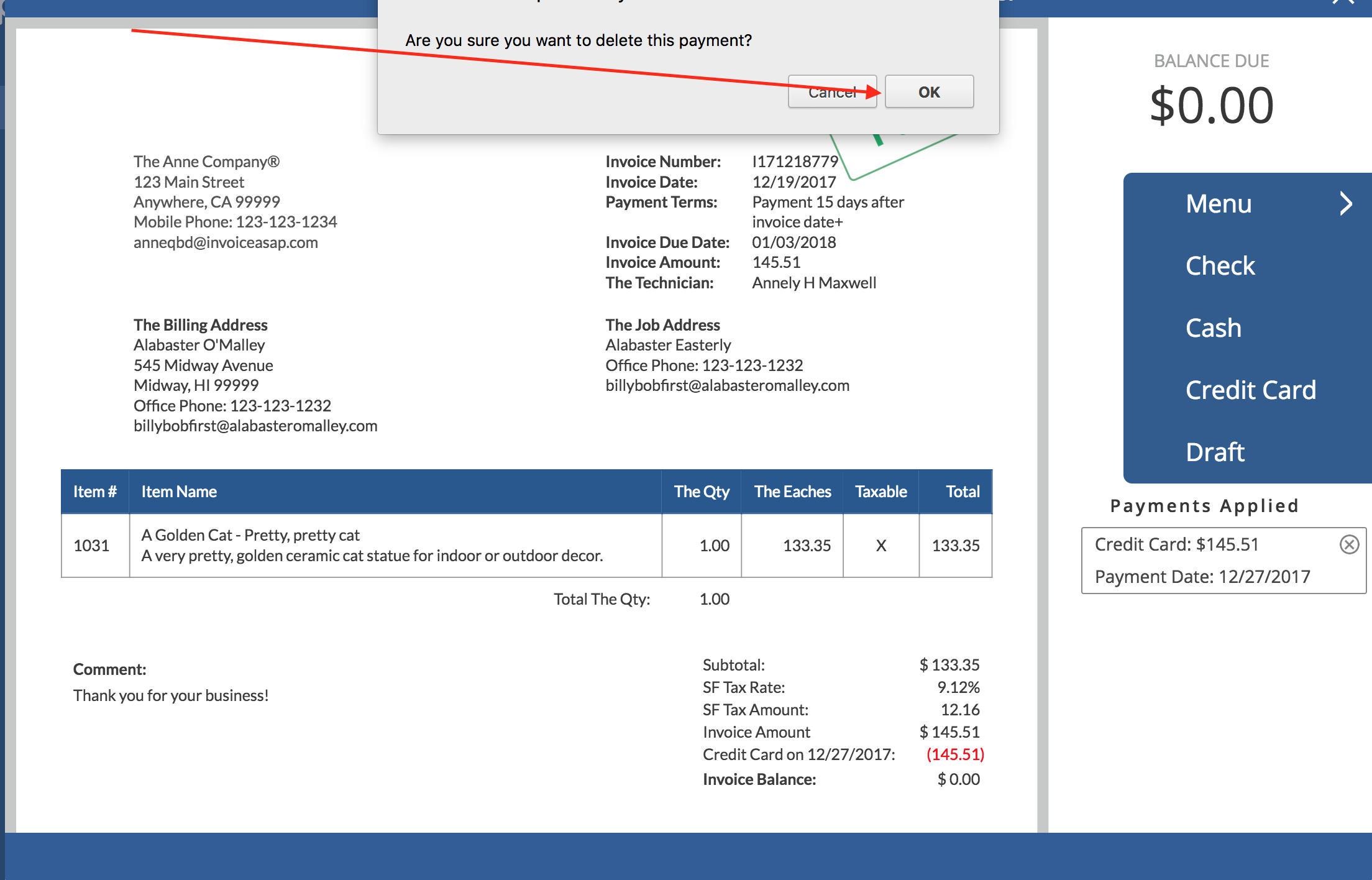 Web Dashboard: Delete/Refund Payment – InvoiceASAP Support