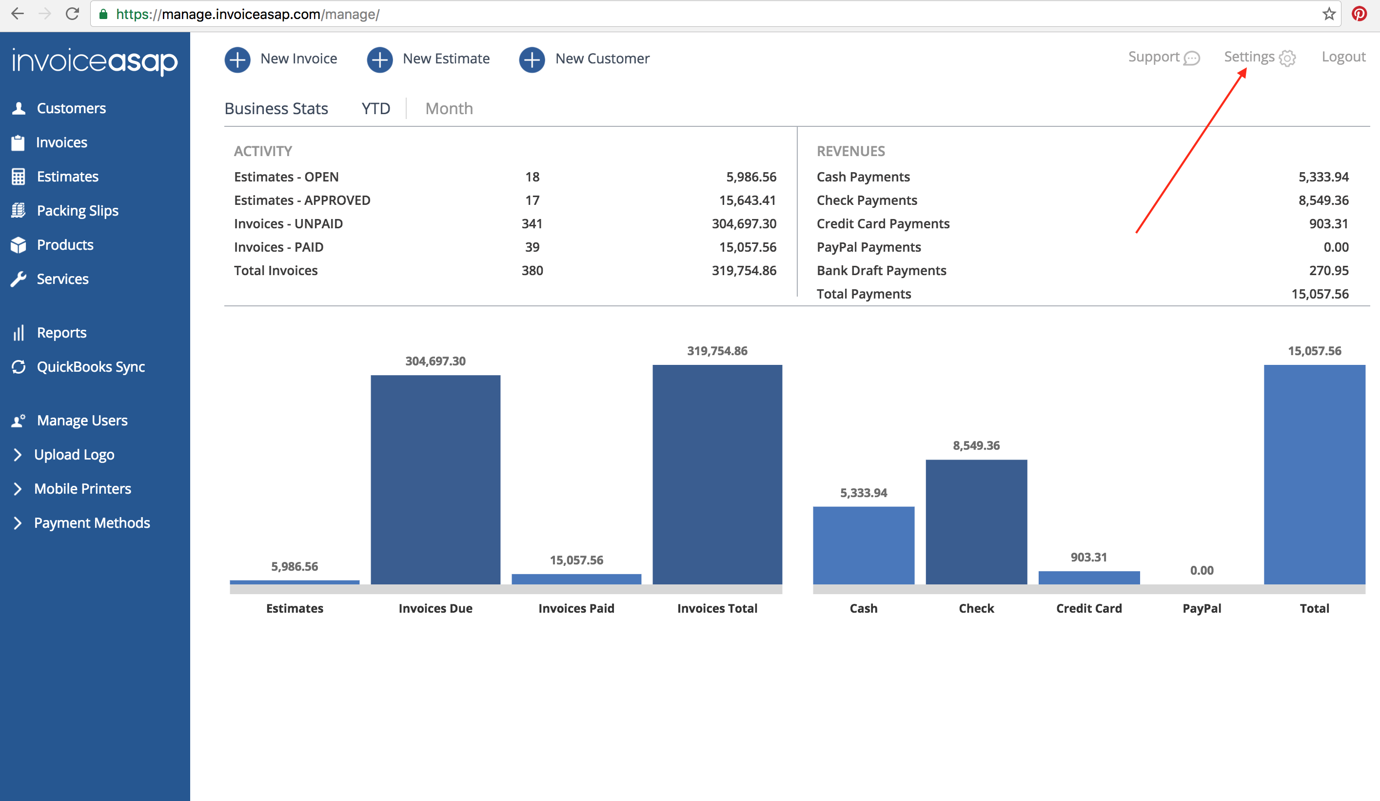 Web Dashboard: Edit QuickBooks Sync Preferences In InvoiceASAP ...