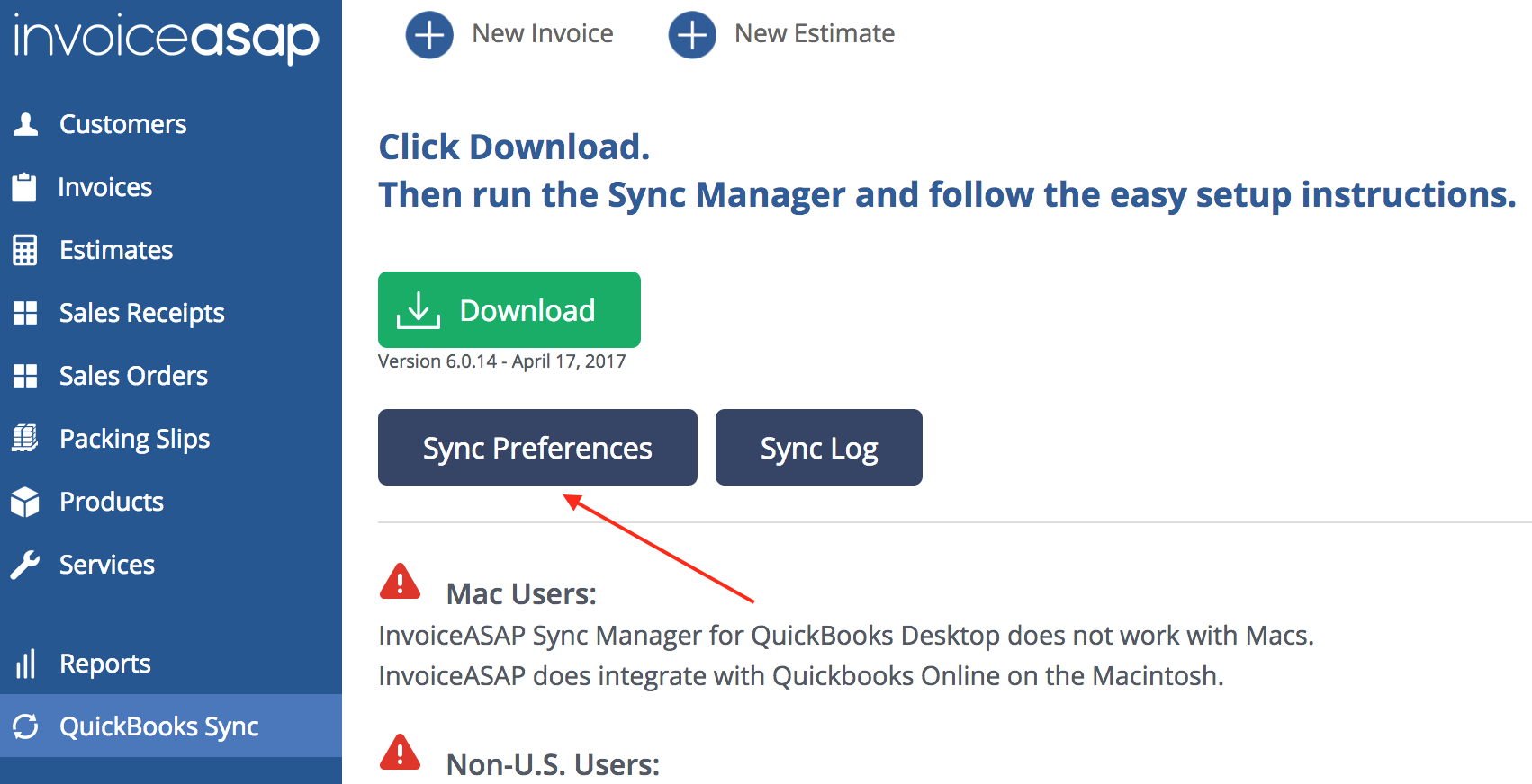 Web Dashboard: Sync Payments From Quickbooks For PC To InvoiceASAP ...