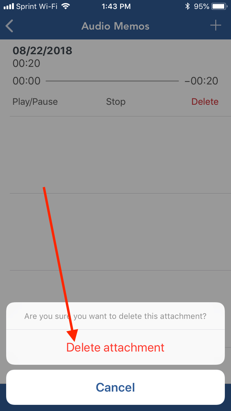 Mobile App Delete Audio Recording on the App InvoiceASAP Support