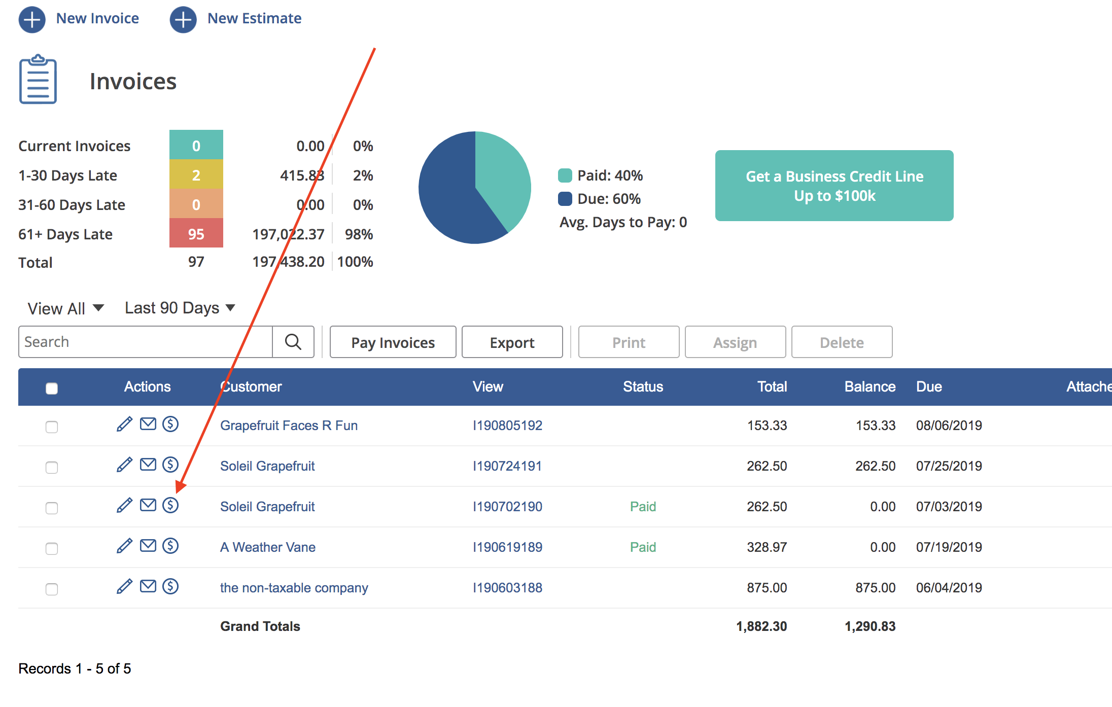 Web Dashboard: Edit A Payment – InvoiceASAP Support