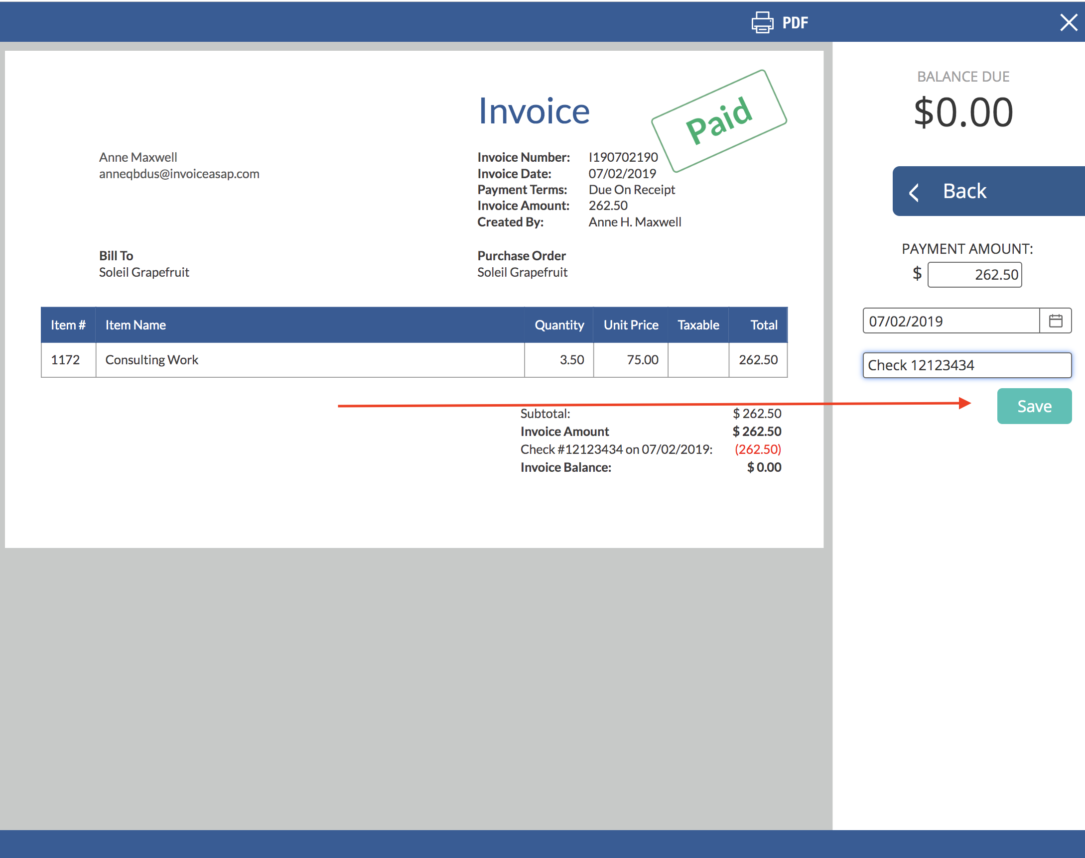 Web Dashboard: Edit A Payment – InvoiceASAP Support